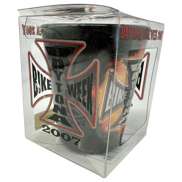 Daytona Beach Bike Week Cross Black Shot Glass 2007 - Picture 4 of 5